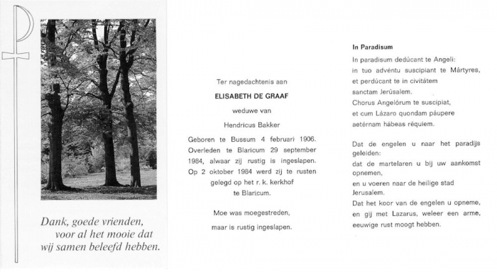 Elisabeth de Graaf 1906-1984