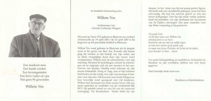 Willem Vos 1913 - 2003
