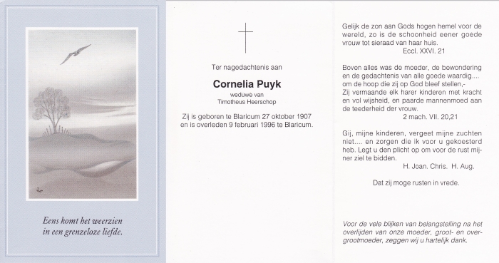 Cornelia Puyk 1907 - 1996