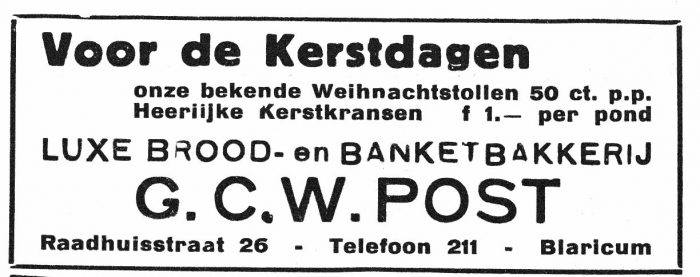 advertentie uit de krant van 1922