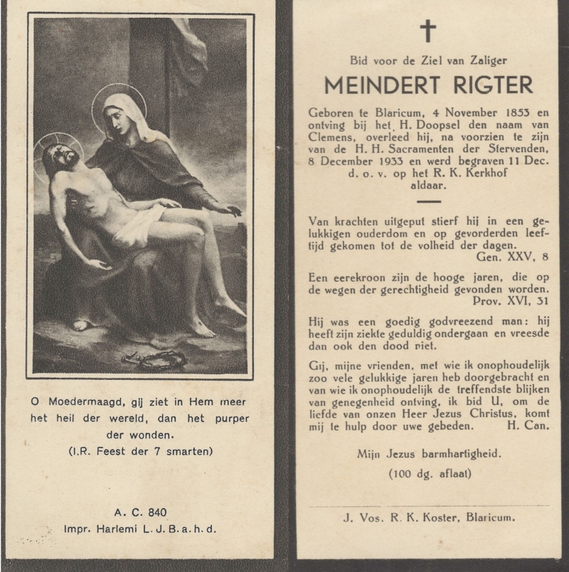 Meindert Rigter 1853 - 1933