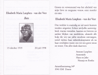 Elisabeth Lanphen-van der Veer 1919 - 1998