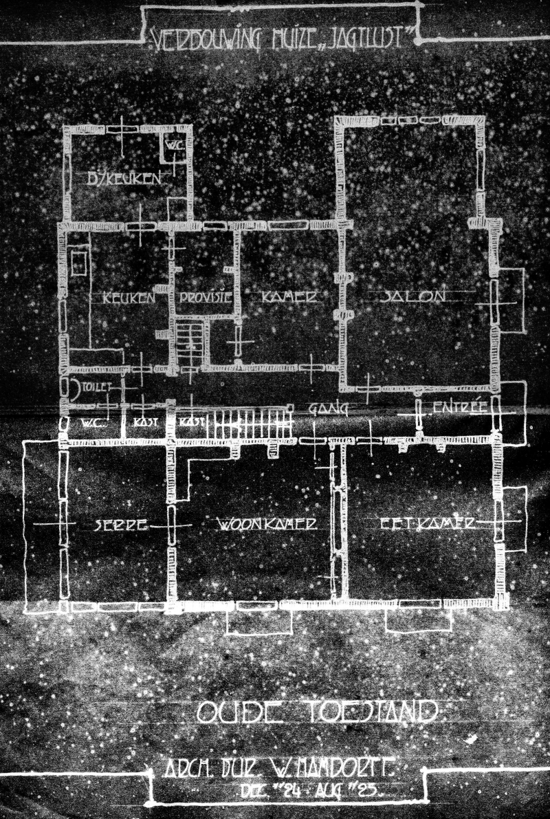 bouwtekening Jagtlust voor de verbouwing 1924