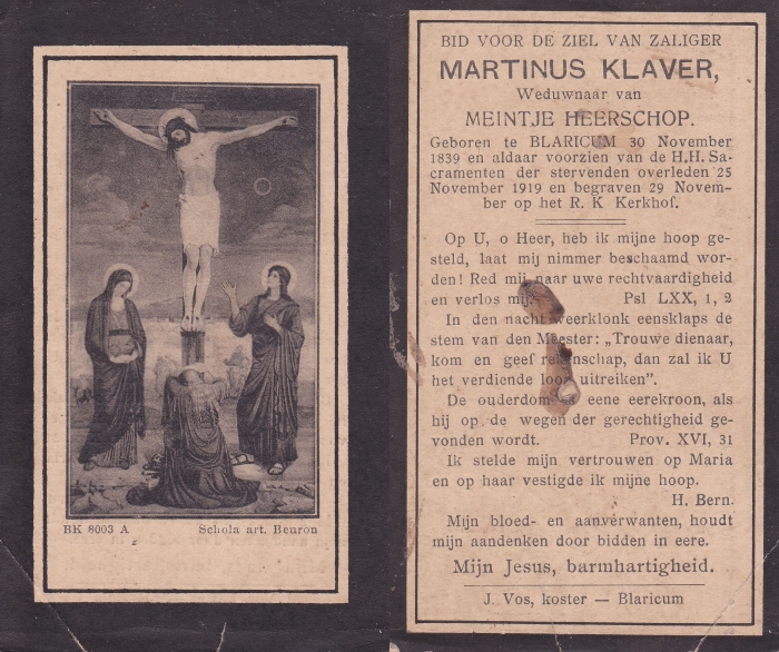 Martinus Klaver 1839 - 1919
