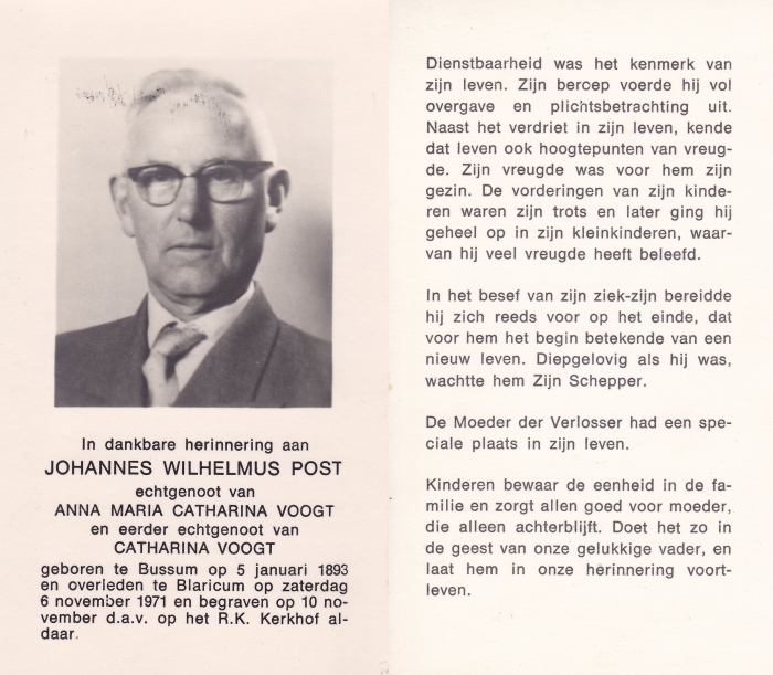 Johannes Post 1893 - 1971