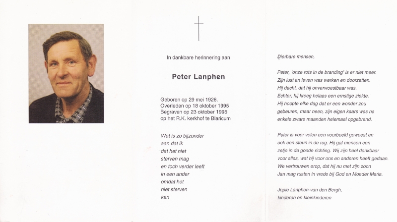 Peter Lanphen 1926 - 1995