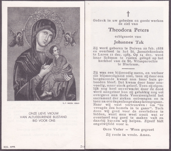 Theodora Peters 1888 - 1965