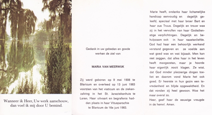 Marie van Meerwijk 1908 - 1983