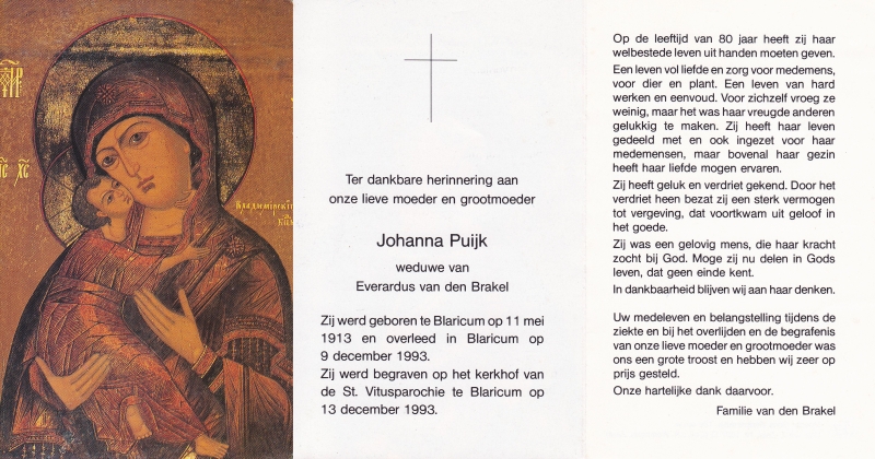 Johanna Puijk 1913 - 1993