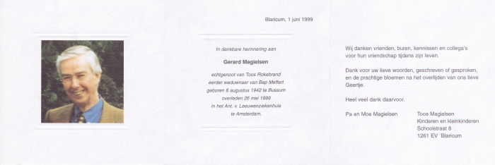 Gerard Magielsen 1942 - 1999