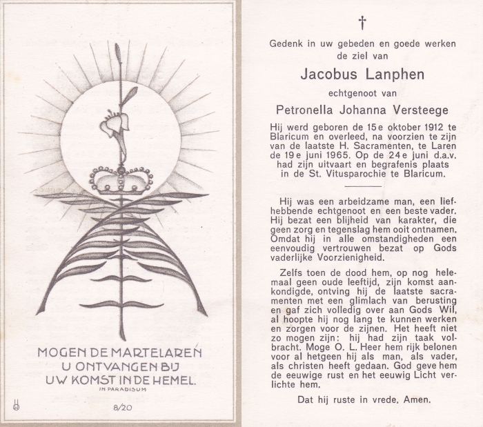 Jacobus Lanphen 1912 - 1965