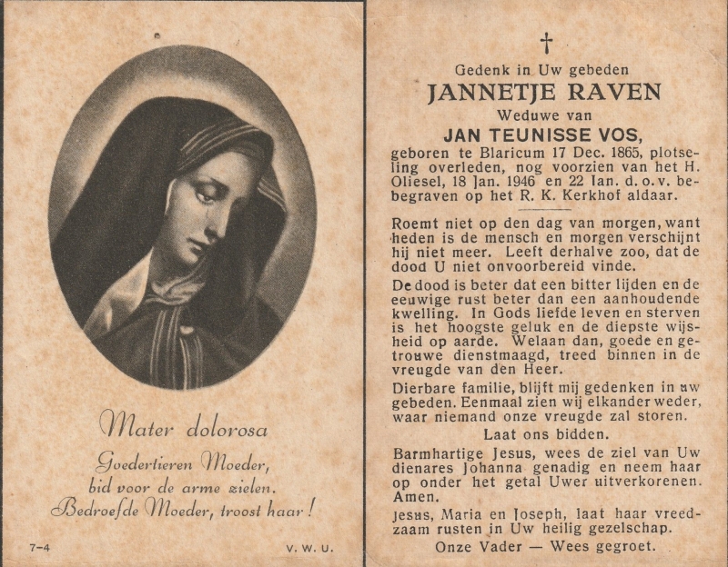 Jannetje Raven 1865 - 1946