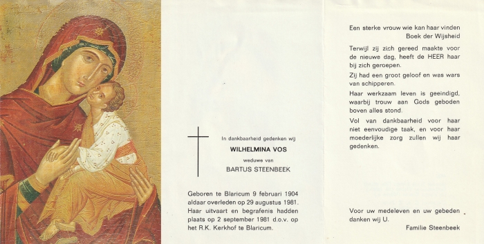 Wilhelmina Vos 1904 - 1981