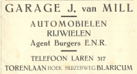 advertentie Garage J. van Mill